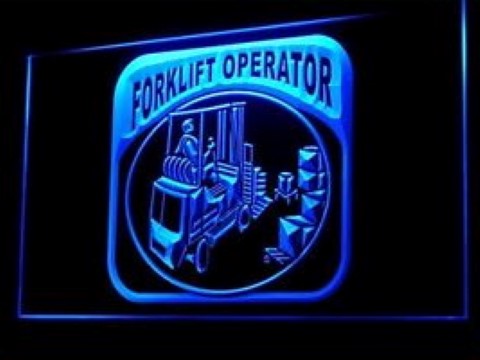 Forklift Operator Driver Warehouse Service LED Neon Sign